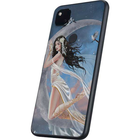 Fairy on Moon with Birds by Nene Thomas Google Pixel 4a Skin
